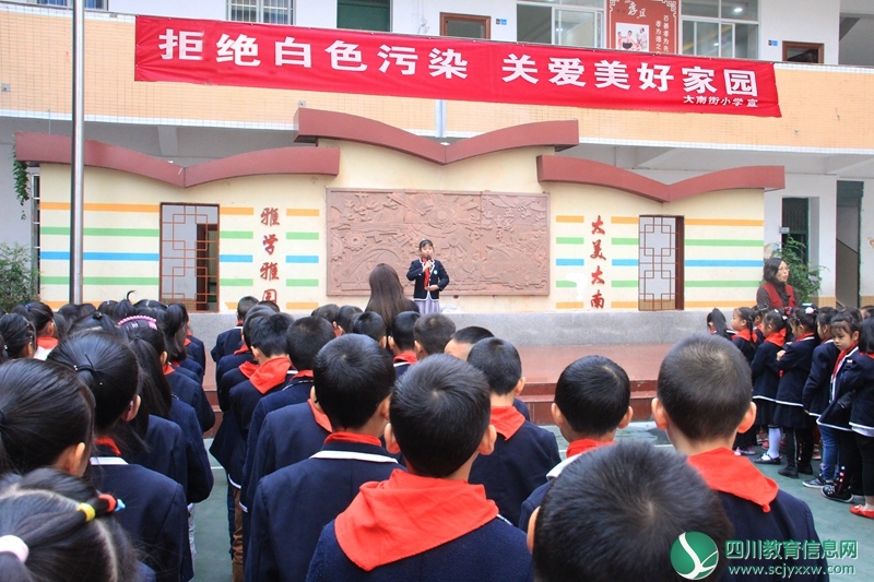 大南街小学举行“环境保护我能行”主题升旗仪式